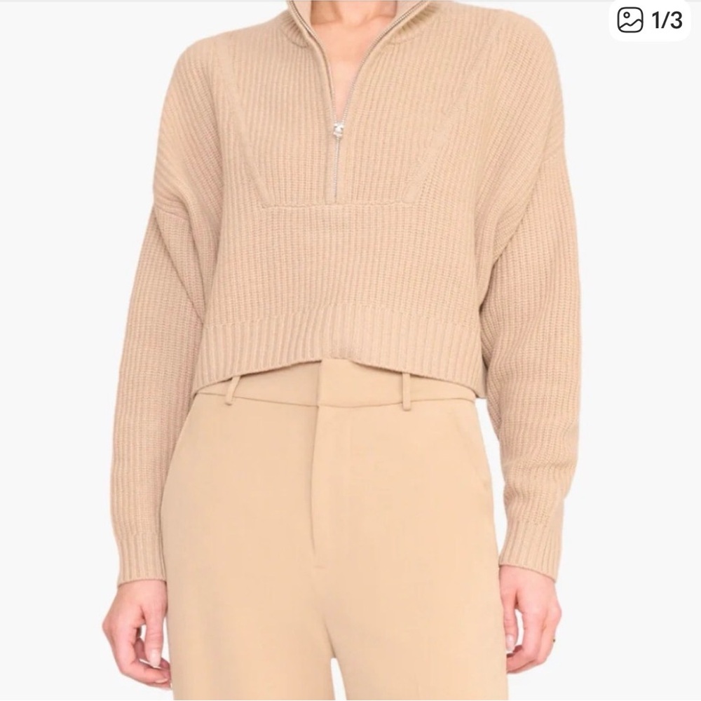 Staud Hampton Cropped Cashmere Sweater